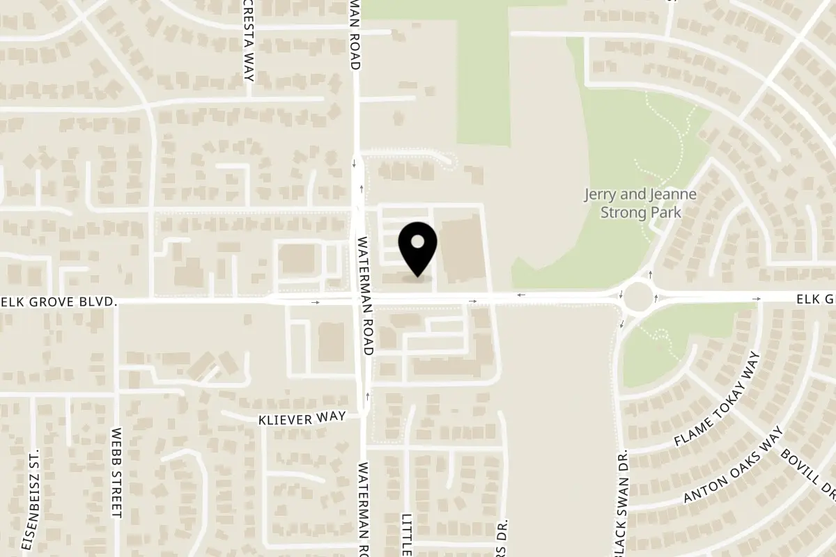Map showing the El Jardin Elk Grove location
